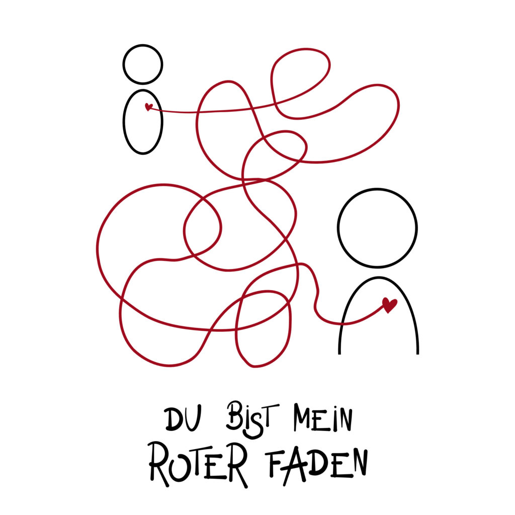 Postkarte "Roter Faden"
